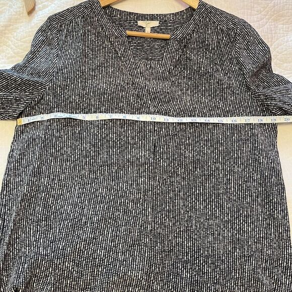 Joie Peterson 100% Silk Long Sleeve Printed Blouse Office Work Black Gray Small - Picture 7 of 11